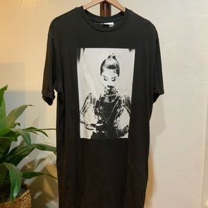 Selena Gomez Graphic Black T-shirt Dress Size Small